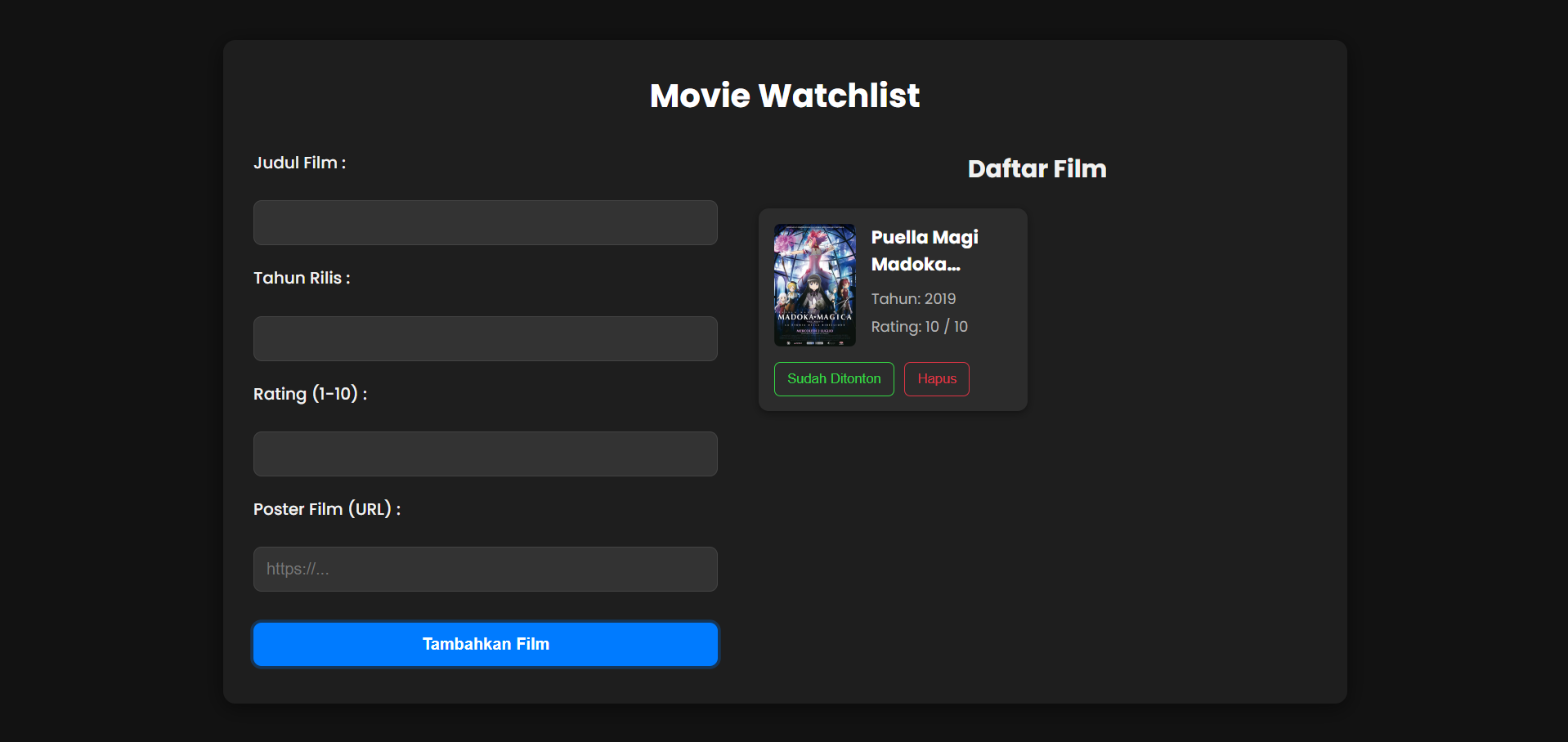 Project Movie Watchlist